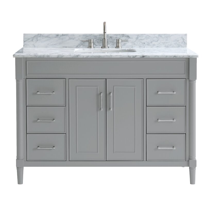 Avanity Bristol Light Gray 49 In Single Sink Bath Vanity With Carrara White Marble Top Perigold