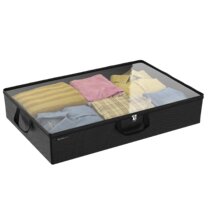 in wooden retro look Medium with lid and carrying rope handle brown foldable Storage box made of fabric
