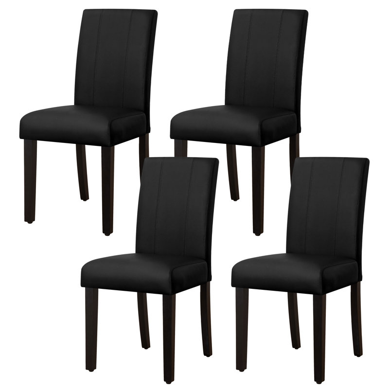 Modern Faux Leather Waterproof Upholstered Dining Chair Upholstery Color: Black