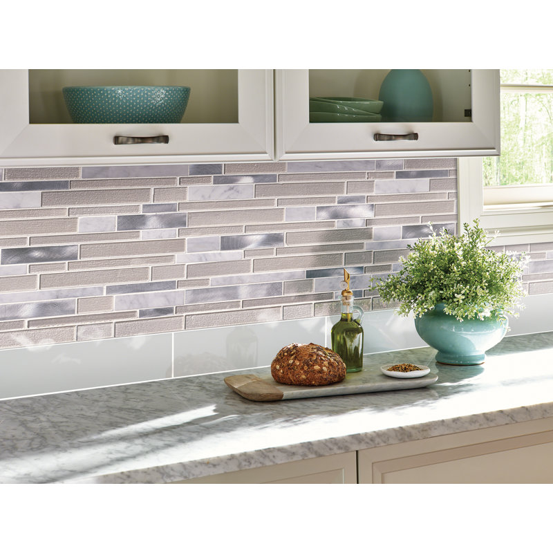 Msi Wave Interlocking Pattern Natural Stone Glass Mosaic Tile Wayfair