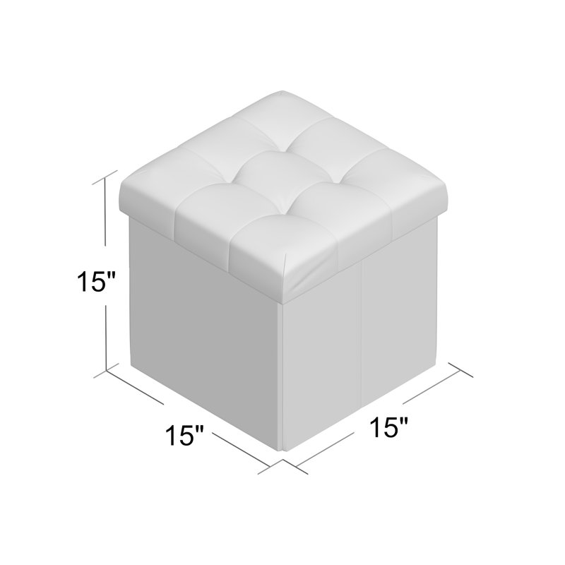 Winston Porter Lambertville Foldable Tufted Square Cube Foot Rest