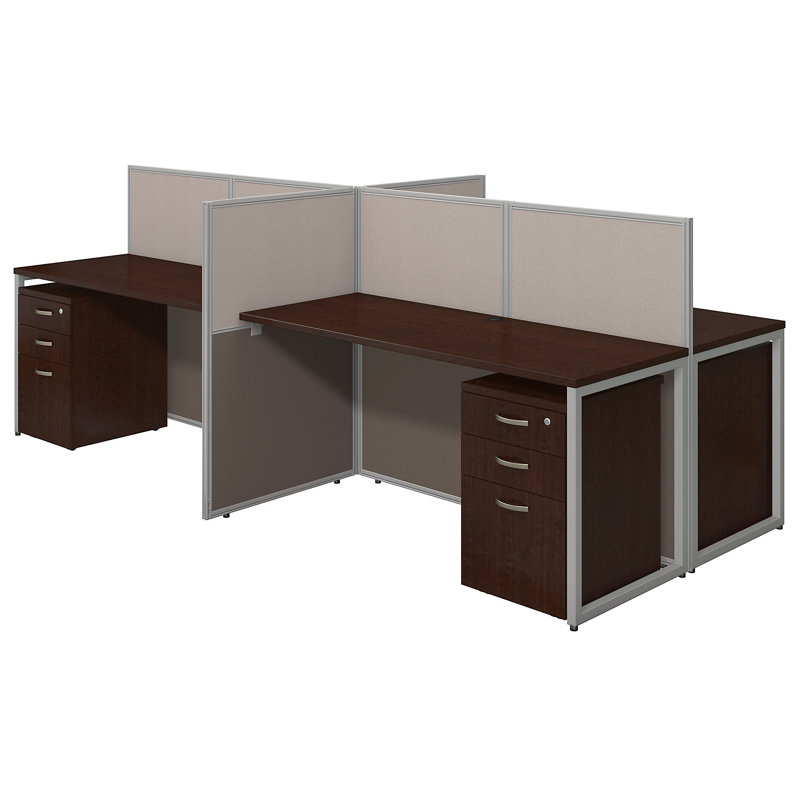 Bush Business Furniture Easy Office 60w 4 Person L Shaped Desk Wayfair Easy Office 60w 4 Person L Shaped Desk