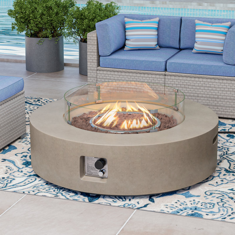 Langport Concrete Propane Fire Pit Table Finish: Gray