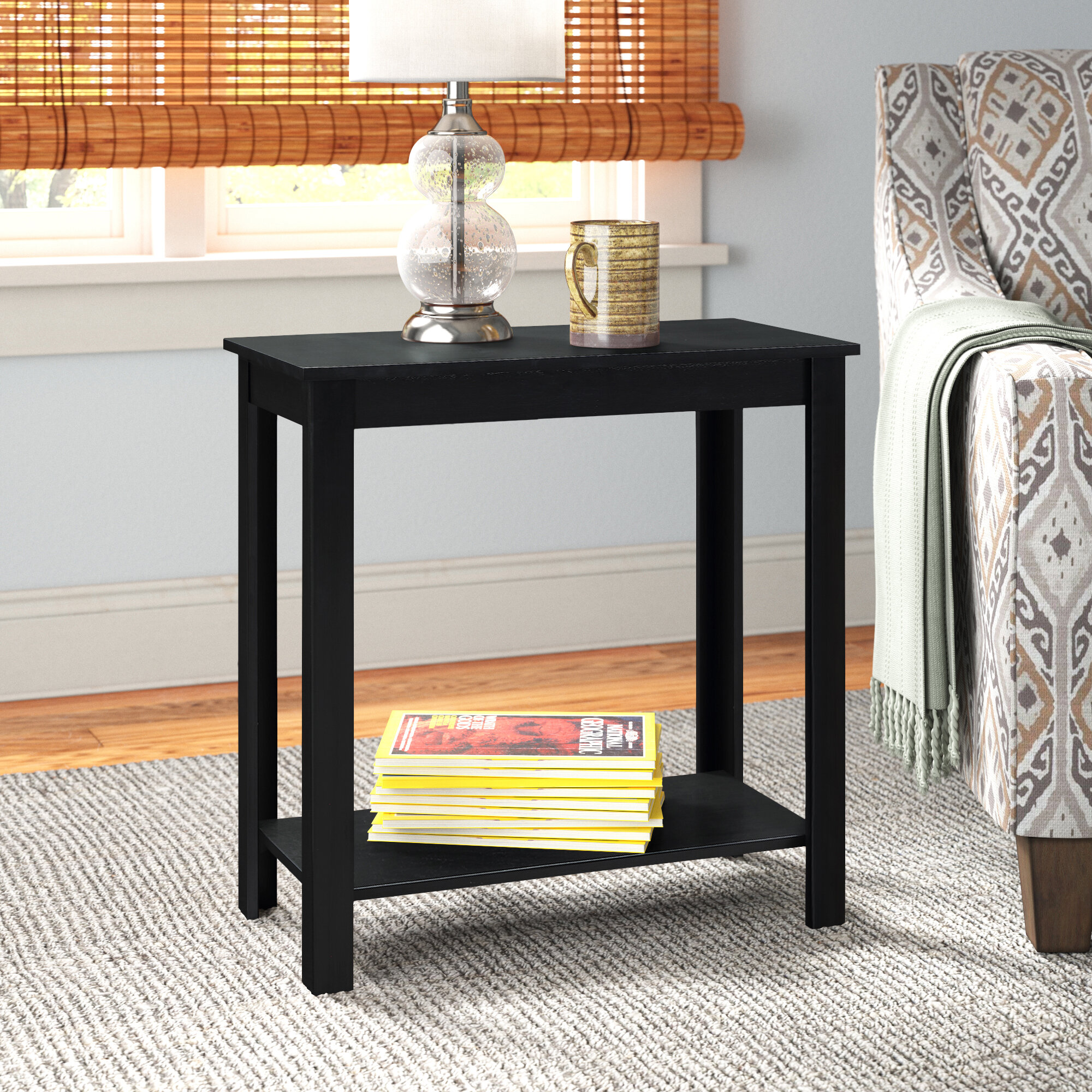 26 H Grey Monarch Specialties Rectangular End Accent Nightstand X-Cross Storage Shelves Side Table