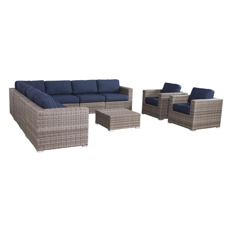 Lazaro 10 Piece Sectional Seating Group With Sunbrella Cushions