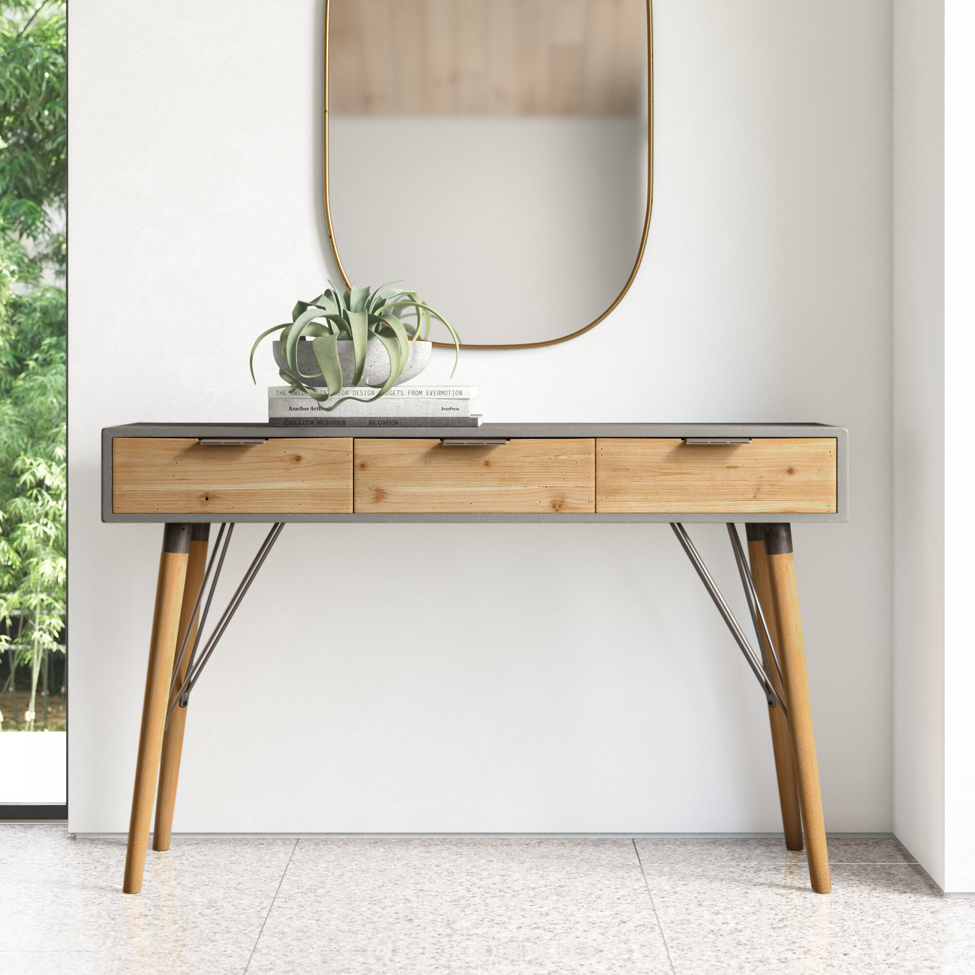 Console Table Dressing Table Scandinavian Style Screen Printed Desk