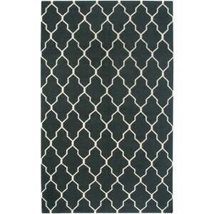 Hand-Woven Black Area Rug