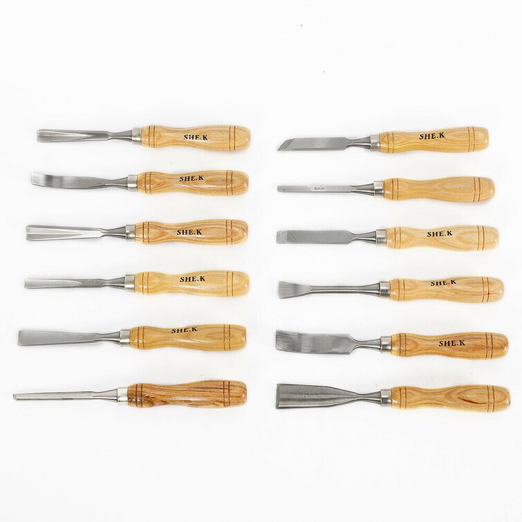 4 Pieces Wood Carving Hand Chisel Tools Set Woodworking Professional Gouges 