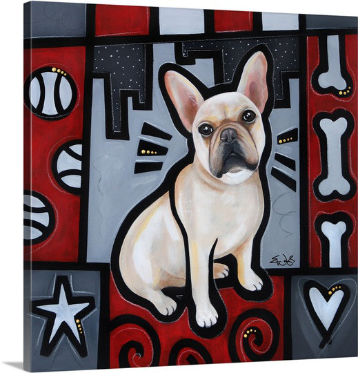 Canvas On Demand French Bulldog Pop Art By Eric Waugh Painting
