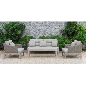 Anne Outdoor 4 Piece Sofa Seating Group with Cushions