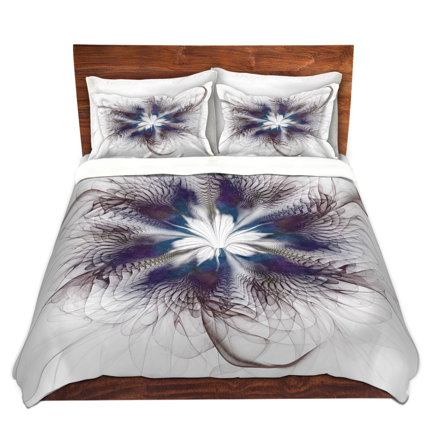 East Urban Home Peacock Feather Flower Duvet Cover Set Wayfair