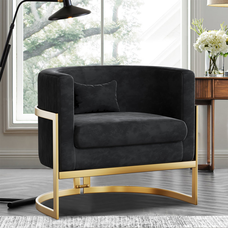 Shelbi 31Cm W Armchair Fabric: Black Velvet