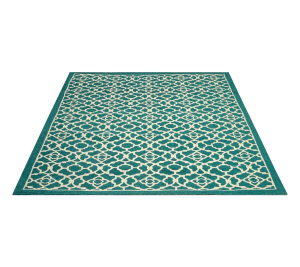 Lattice Rug Teal Wayfair