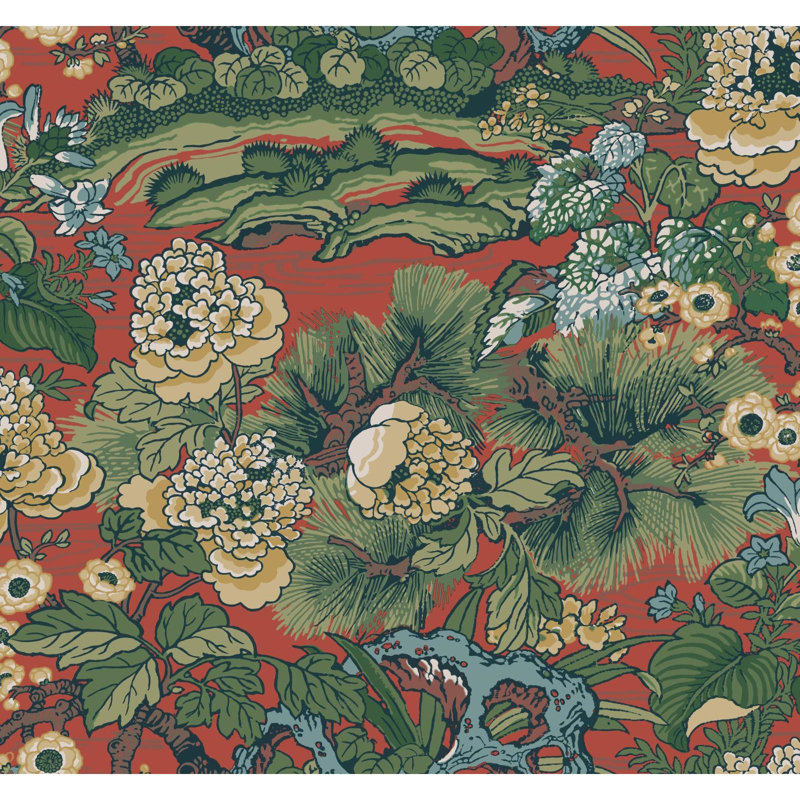 York Wallcoverings Dynasty Floral Branch 27 L X 27 W Wallpaper