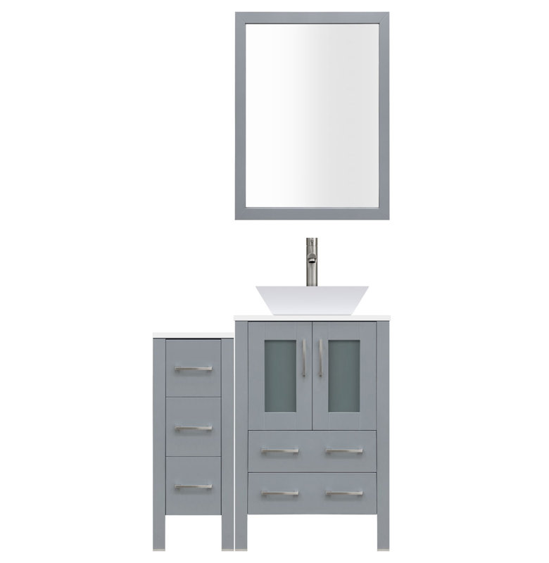 Lesscare Modern 36 Single Bathroom Vanity Set With Mirror Reviews Wayfair