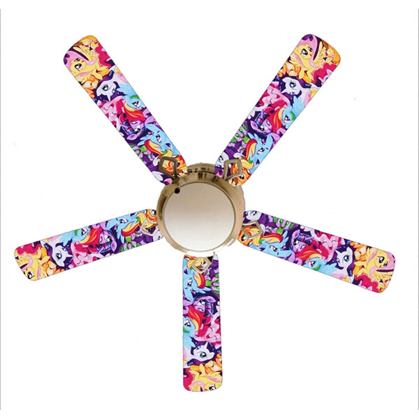 888 Cool Fans 52 5 Blade Flush Mount Ceiling Fan With Pull Chain And Light Kit Included Wayfair