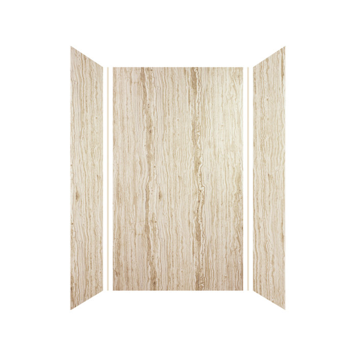 Expressions 72 X 42 Three Panel Shower Wall With Silicone Adhesive Expressions 72 X 42 Three Panel Shower Wall With Silicone Adhesive