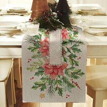 Washable and Reusable for Kitchen Indoor and Outdoor Q-Beans Decorative Table Runner Size: 16 x 72 inch Dining Room Floral Pink