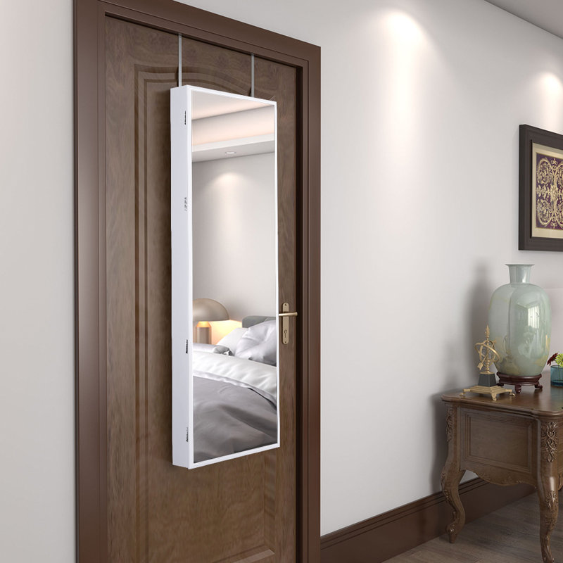 Rebrilliant Polk Wall Mounted Jewelry Armoire With Mirror