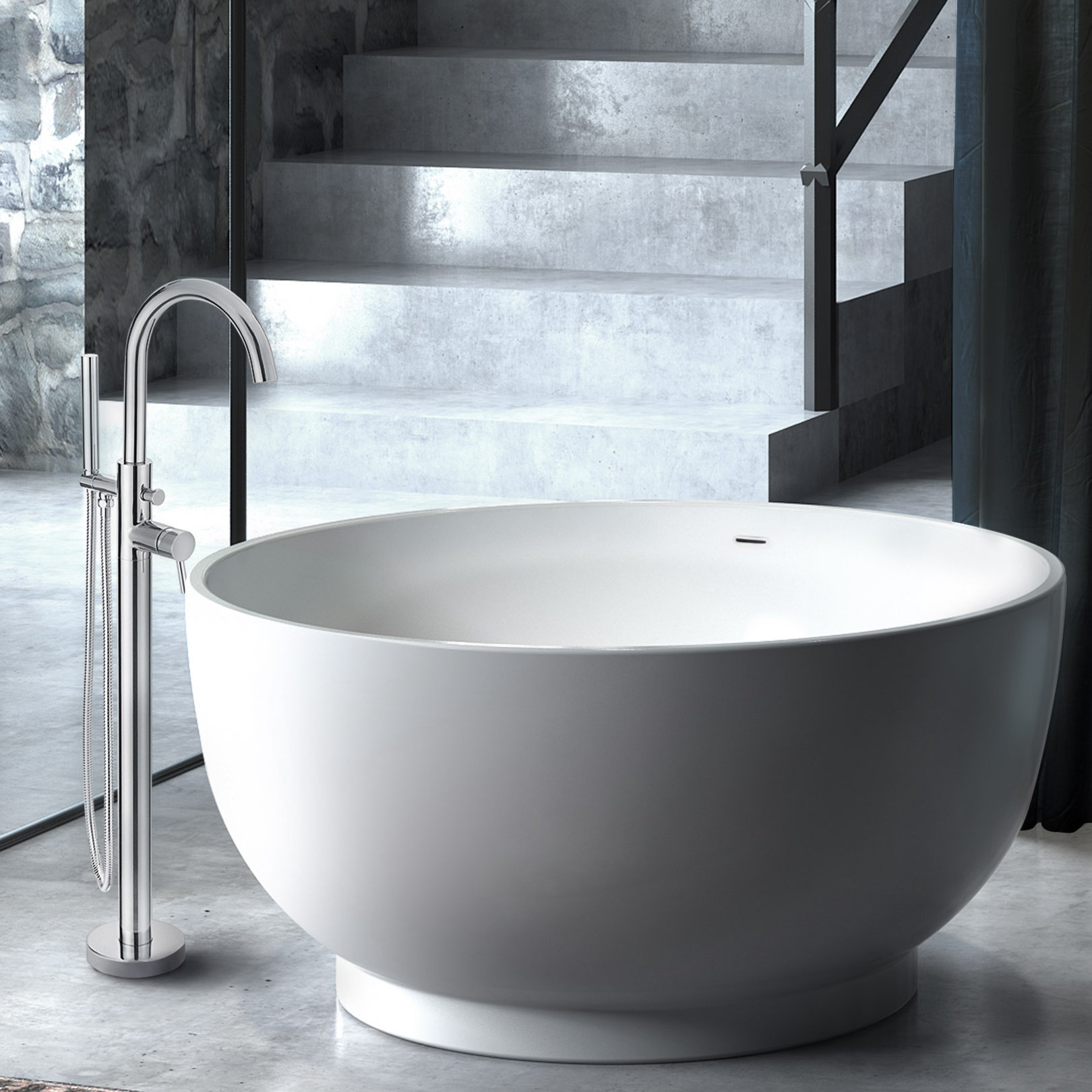 Maykke Omi 51 X 51 Freestanding Soaking Bathtub Wayfair