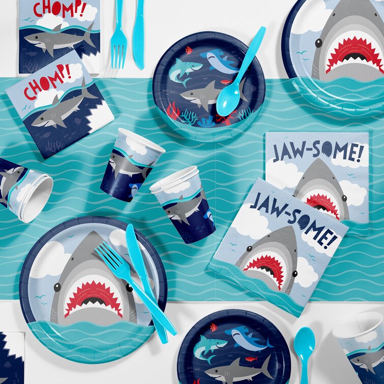 16 Count Creative Converting Shark Splash Birthday Party Invitations