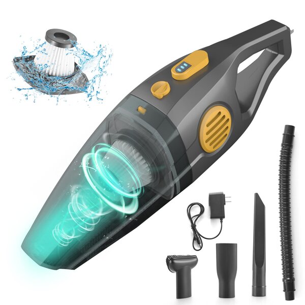 Strong Suction Powerful Rechargeable Lightweight Hand Vac Wet Dry Vacuum Cleaner for Home Office Kitchen Car Pet Hair Dust Gravel Cleaning Upgraded Portable Cordless Handheld Vacuum