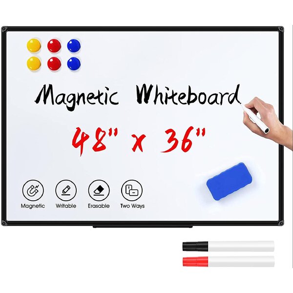 3 Magnetic White Board Dry Erase Markers Eraser Black Pen Calendar Office School 