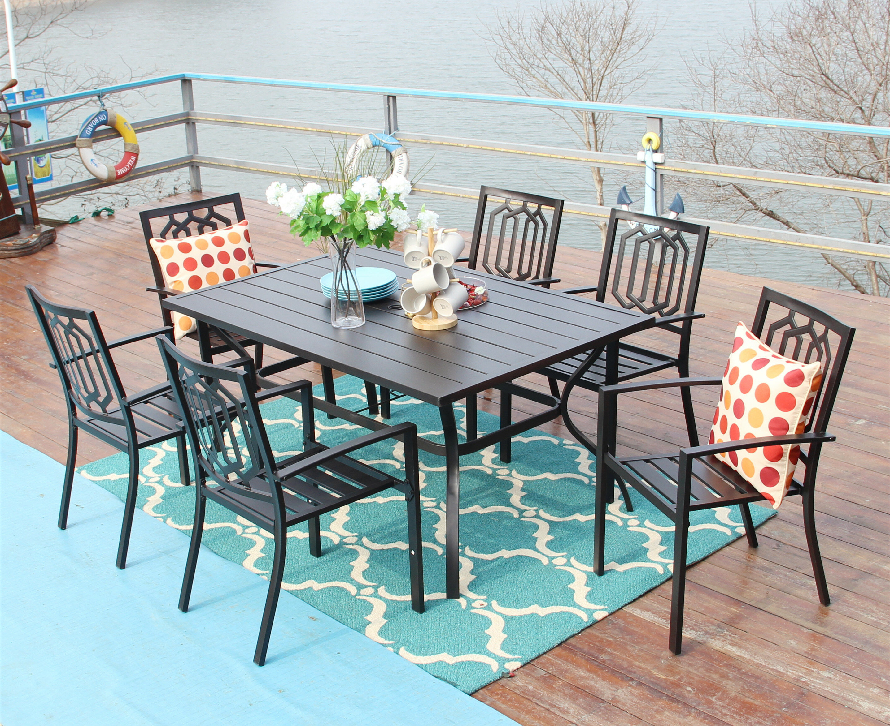 Patio Table With Umbrella Hole Clearance / Summit Teak Outdoor Dining