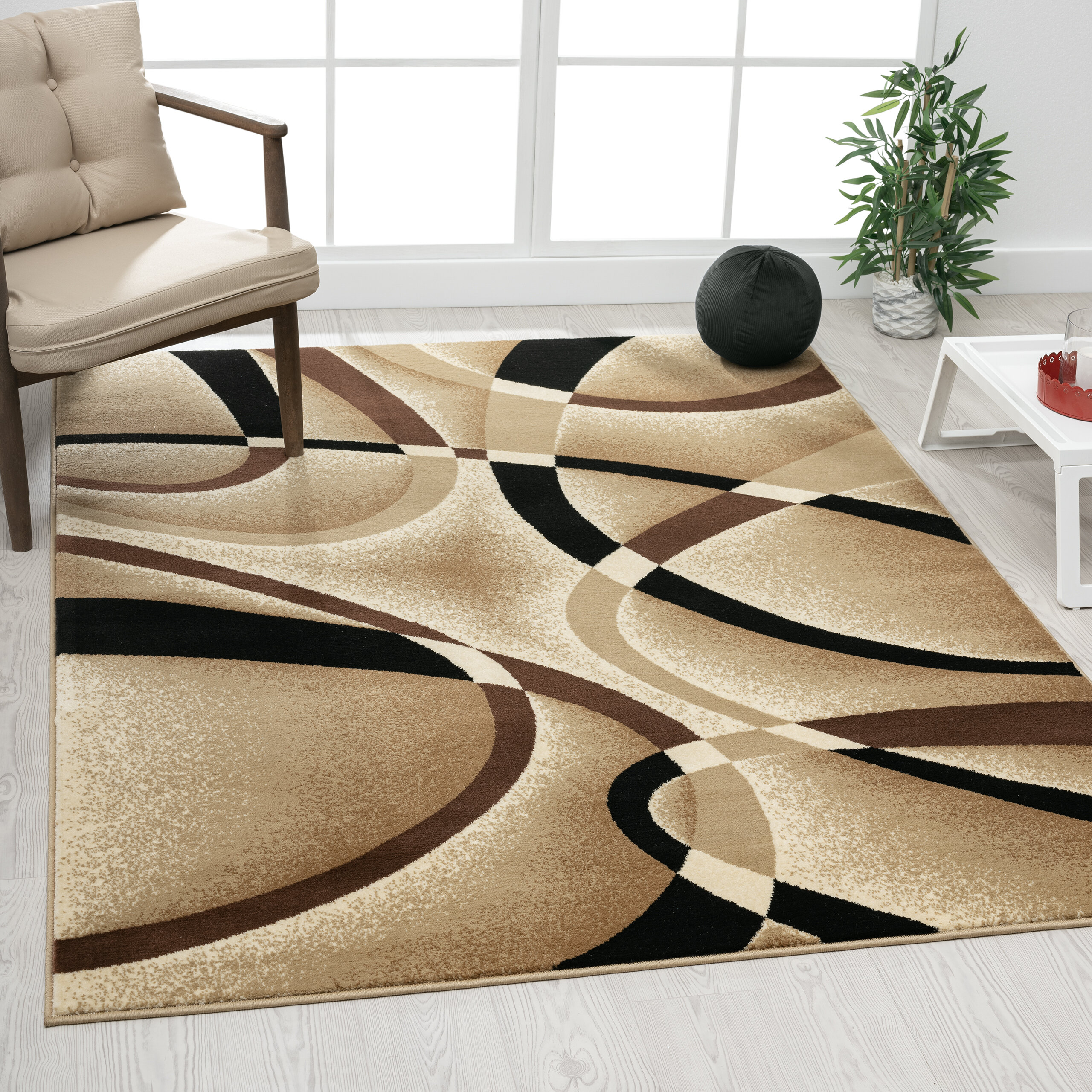 Wrought Studio Fidel Power Loom Performance Beige Rug & Reviews | Wayfair