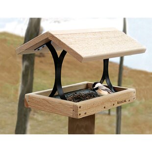medium size cedar Platform Bird Feeder for Deck or Window 