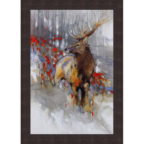 Millwood Pines Bull In The Smoke Thicket Framed Acrylic Painting Print On Canvas Wayfair