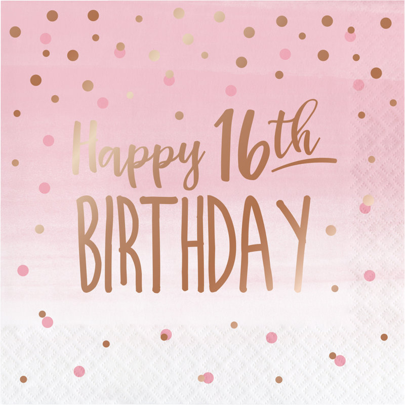 The Party Aisle 16th Birthday 6 5 Paper Disposable Napkins Wayfair