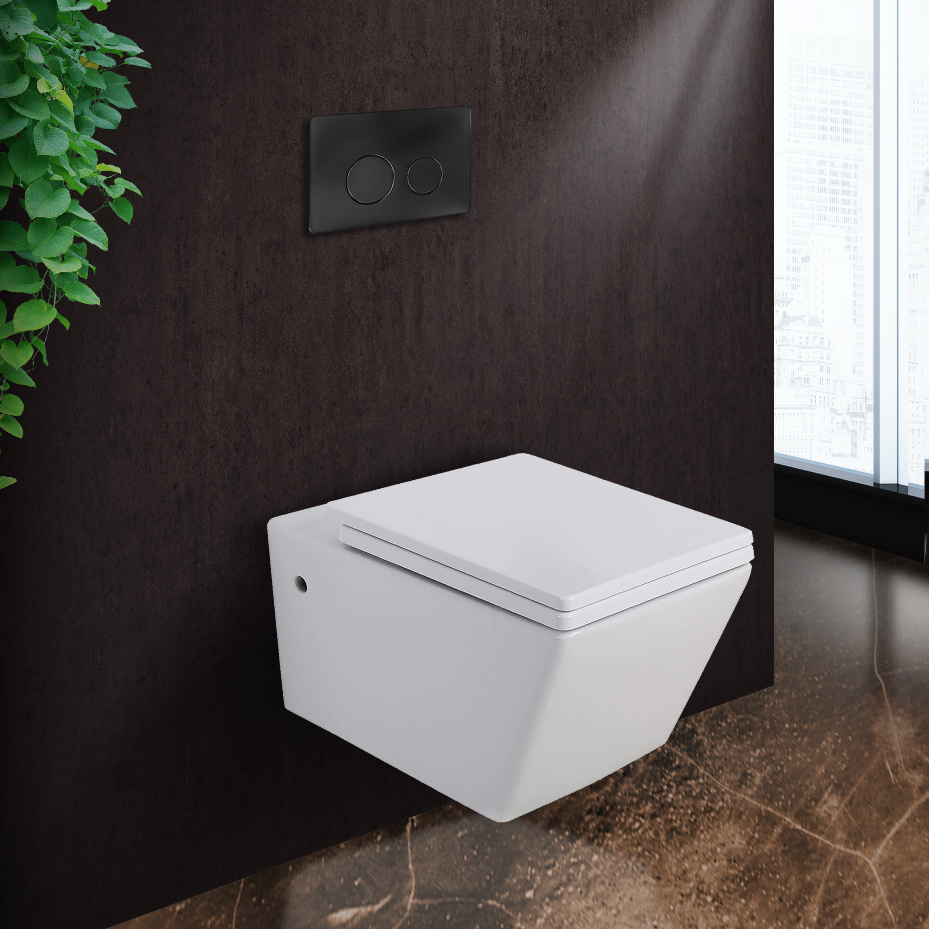 Fine Fixtures Stormon Dual Flush Round Wall Mount Toilet Seat Included Wayfair