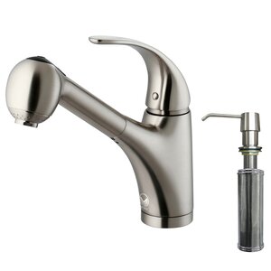 Alexander Single Handle Pull-Out Spray Kitchen Faucet with Soap Dispenser
