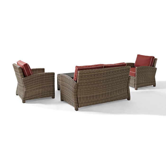 Dardel 4 Piece Rattan Sofa Seating Group With Cushions