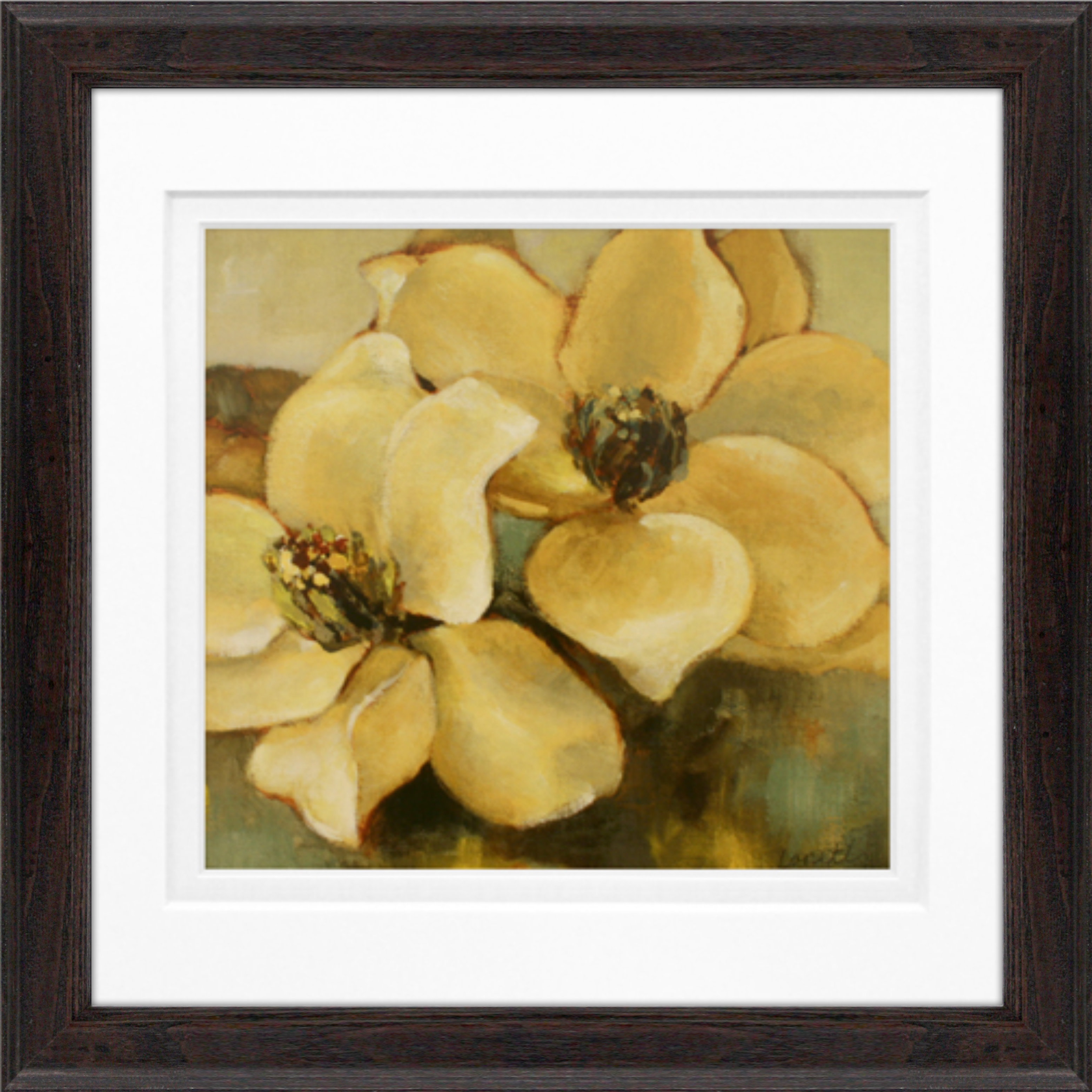 Red Barrel Studio Magnolias After The Rain Ii Picture Frame Print On Paper Wayfair