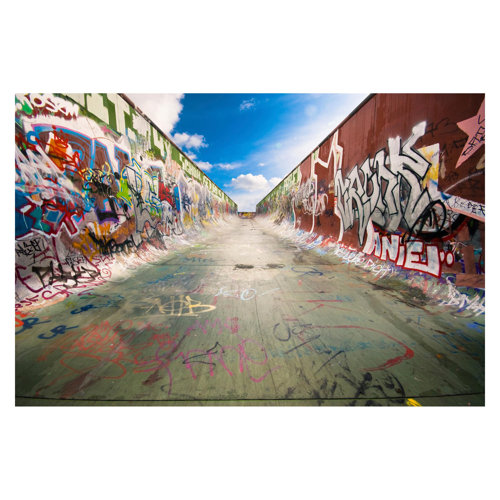 Skate Graffiti 2.9m x 4.32m Textured Matte Peel & Stick Wall Mural East Urban Home