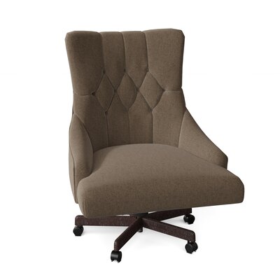 Clancy Task Chair Fairfield Chair Body Fabric: 9177 Ecru, Frame Color: Espresso