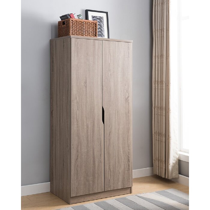 Latitude Run Carin Wooden Storage Cabinet Wardrobe Armoire