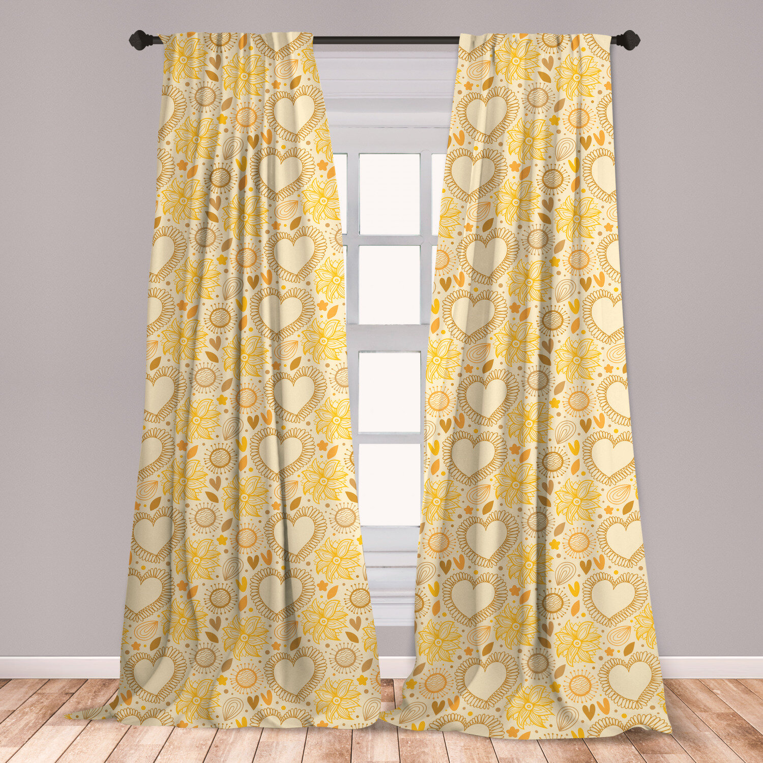 East Urban Home Ambesonne Yellow Curtains