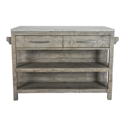 Kitchen Island with Concrete Top Benjara