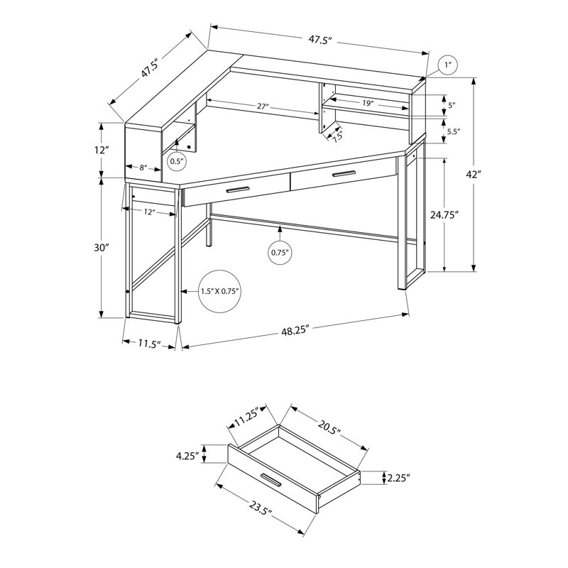 Gracie Oaks Funderburg Corner Desk With Hutch Reviews Wayfair