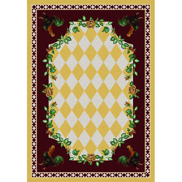 American Dakota Novelty High Country Rooster Yellow Area Rug American Dakota Novelty High Country Rooster Yellow Area Rug Reviews Wayfair