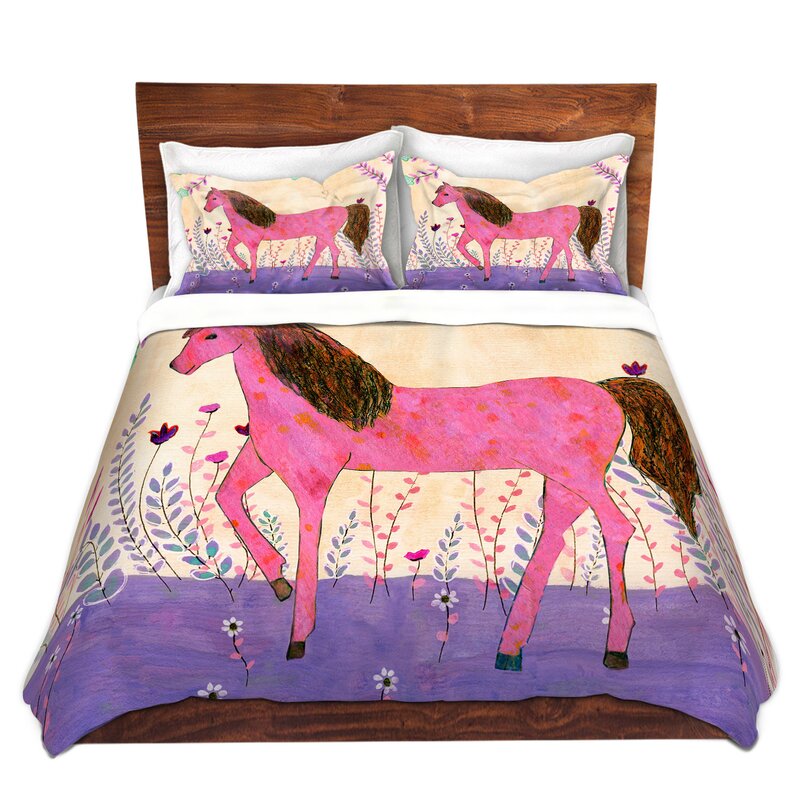 East Urban Home Meadow Horse Duvet Cover Set Wayfair