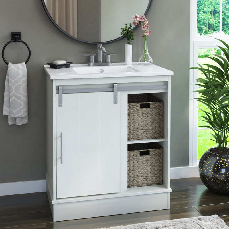 Laurel Foundry Modern Farmhouse 30 Bathroom Vanity In Huron Grey