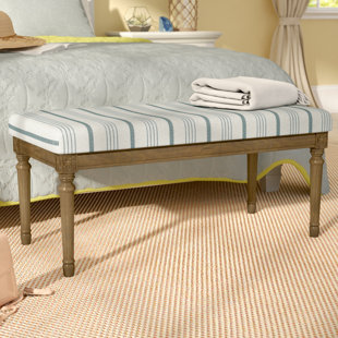 Wood Legs Upholstered Bench Wayfair Lake Kathryn Stripe Decorative Upholstered Bench With Wood Legs