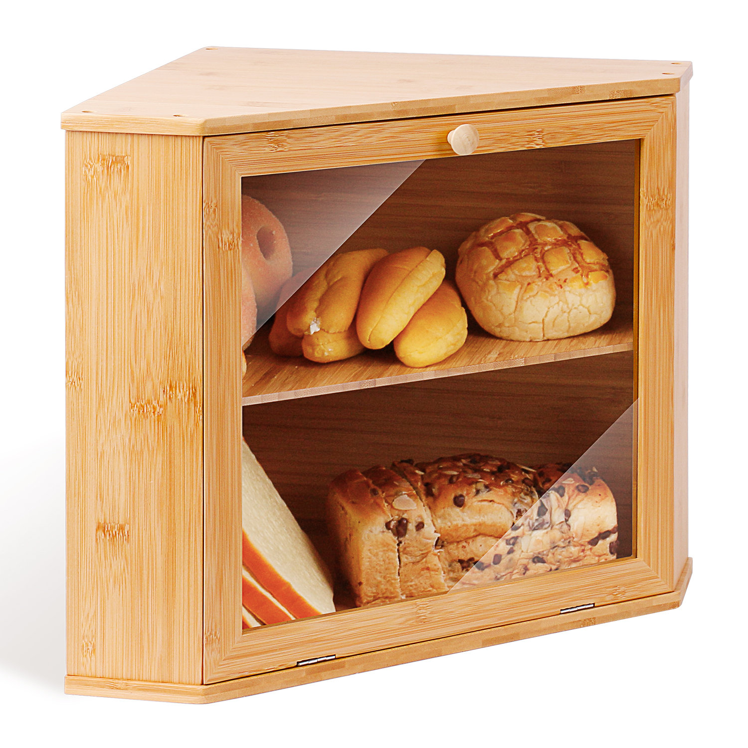 Foundry Select Bamboo Corner Bread Box With Shelf & Reviews Wayfair