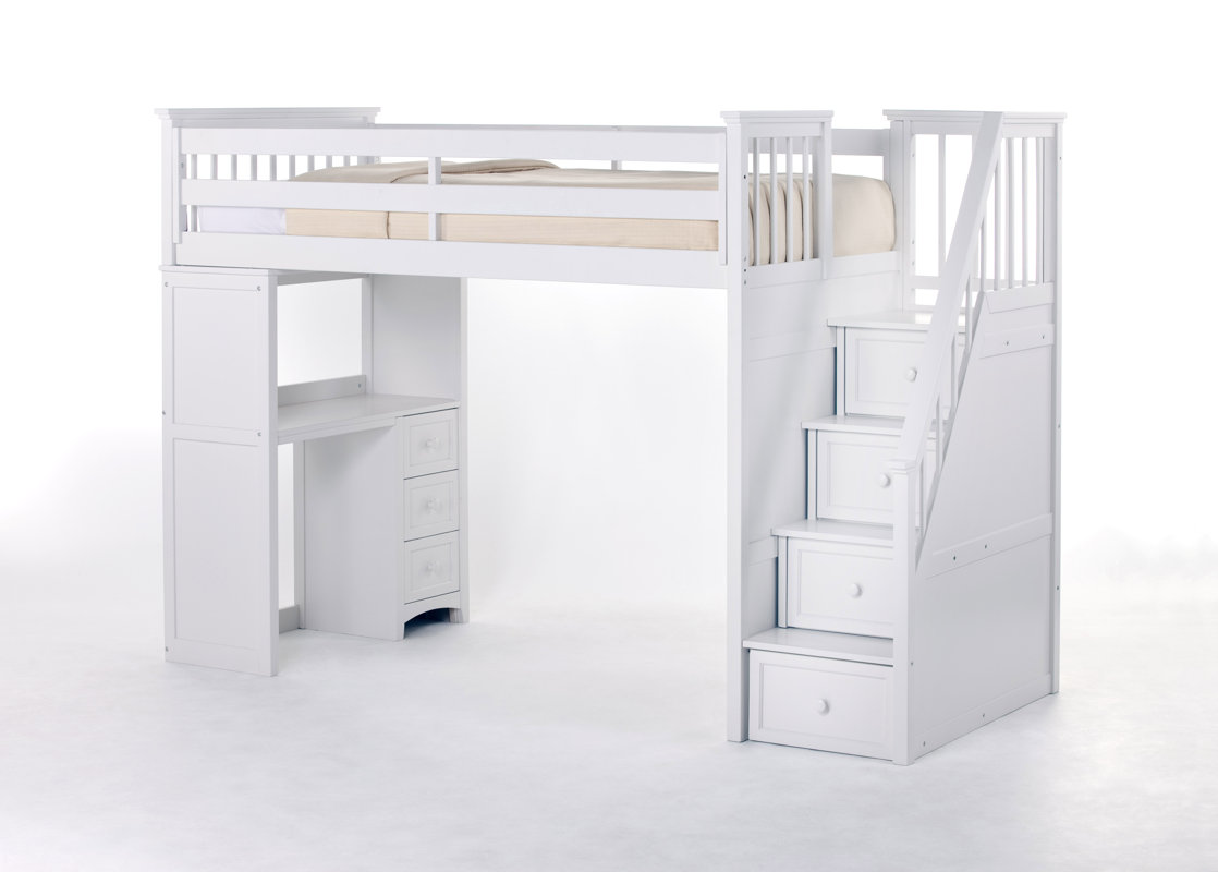 Design Bed With Desk harriet bee lyric stair loft bed with desk end reviews wayfair end