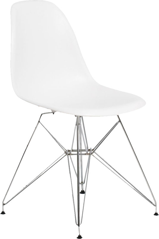 Midcentury Modern White Dining Chair