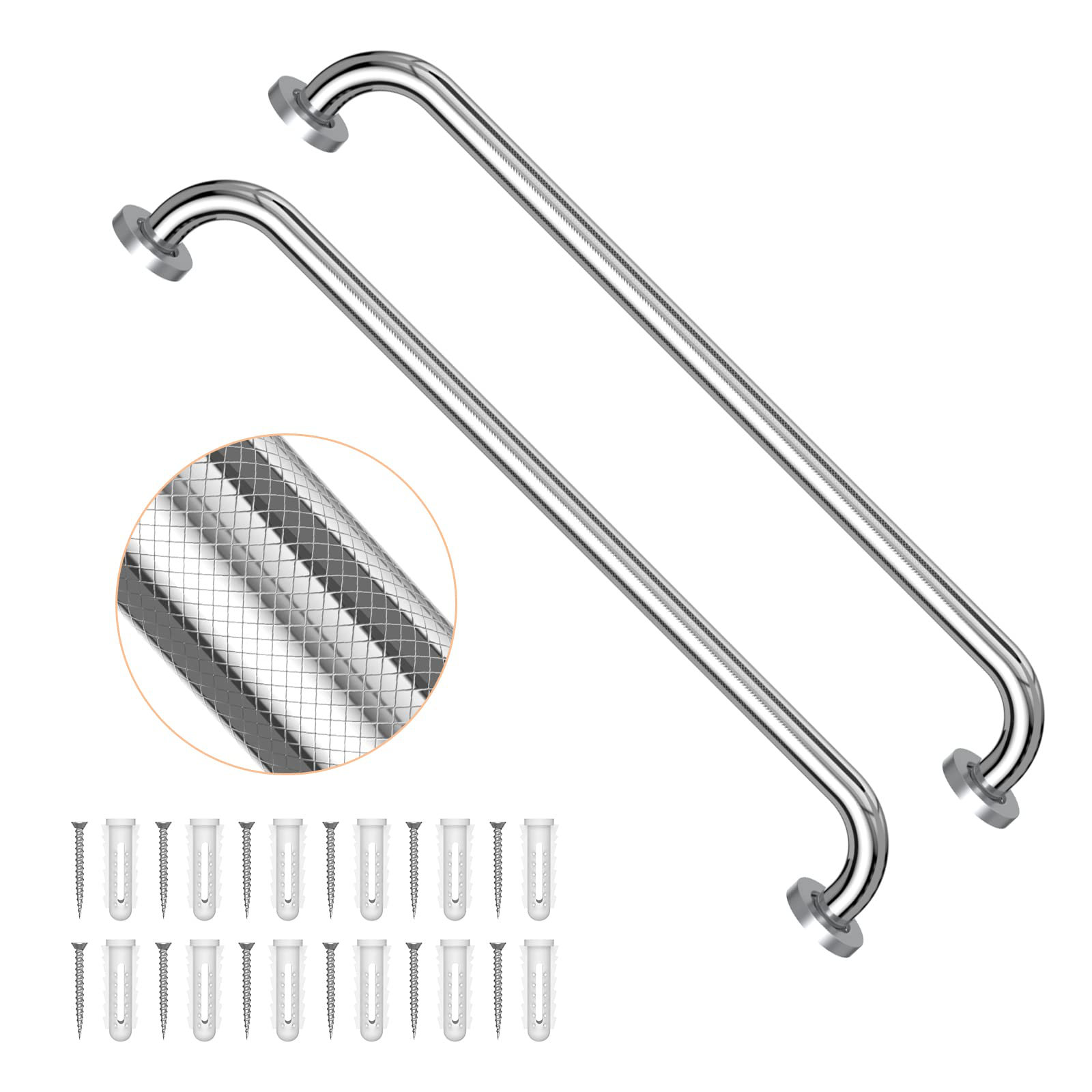 STARSKY Knurled Stainless Stee 25" Grab Bar Wayfair